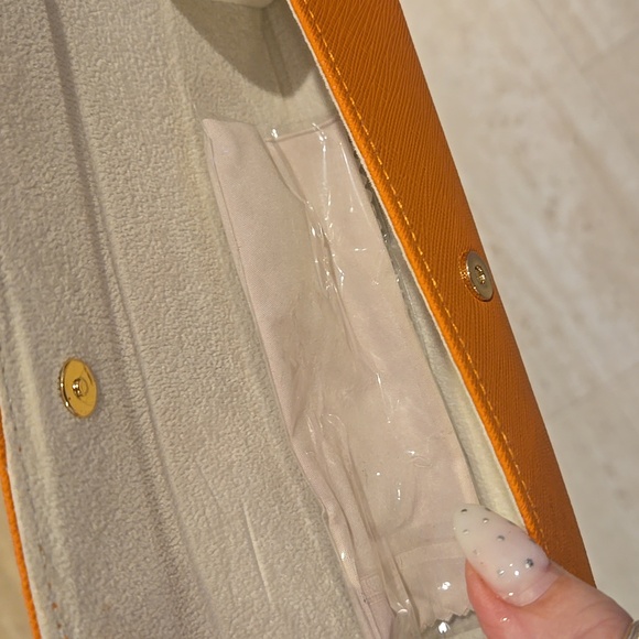 Tory Burch Burnt Orange Reader's Case with Cloth - Picture 2 of 5